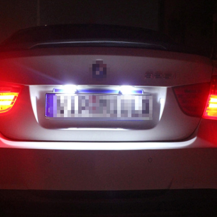 2 PCS License Plate Light with 18  SMD-3528 Lamps for Volkswagen,2W 120LM,6000K, DC12V(White Light) - License Plate Lights by PMC TechLife | Online Shopping South Africa | PMC TechLife