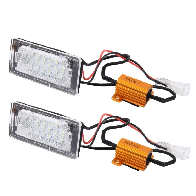 2 PCS License Plate Light with 18  SMD-3528 Lamps for Volkswagen,2W 120LM,6000K, DC12V(White Light) - License Plate Lights by PMC Jewellery | Online Shopping South Africa | PMC Jewellery | Buy Now Pay Later Mobicred