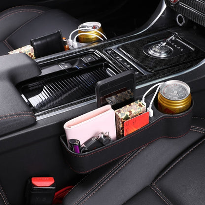 Car Multi-functional Co-pilot Seat Console PU Leather Box Cigarette Lighter Charging Pocket Cup Holder Seat Gap Side Storage Box (Black) - Stowing Tidying by PMC Jewellery | Online Shopping South Africa | PMC Jewellery | Buy Now Pay Later Mobicred