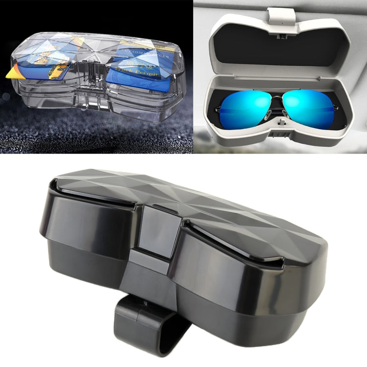 Car Multi-functional Glasses Case Sunglasses Storage Holder with Card Slot, Diamond Style (Black) - Sunglasses & Glasses Clips by PMC TechLife | Online Shopping South Africa | PMC TechLife | Buy Now Pay Later Mobicred