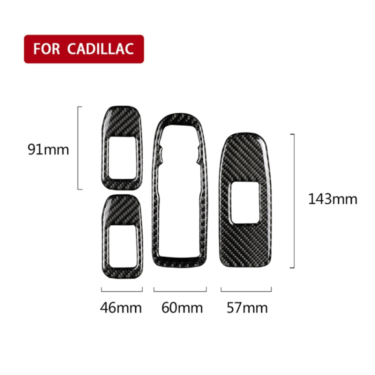 Car Carbon Fiber Door Window Lift Panel Decorative Sticker for Cadillac XT5 2016-2017 - Car Interior Mouldings by PMC Jewellery | Online Shopping South Africa | PMC Jewellery | Buy Now Pay Later Mobicred