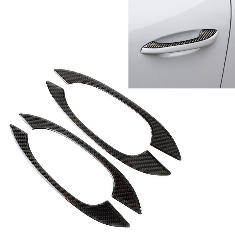 4 PCS Carbon Fiber Car Outside Door Handle Decorative Sticker for Porsche Macan - Decorative Strip by PMC Jewellery | Online Shopping South Africa | PMC Jewellery | Buy Now Pay Later Mobicred