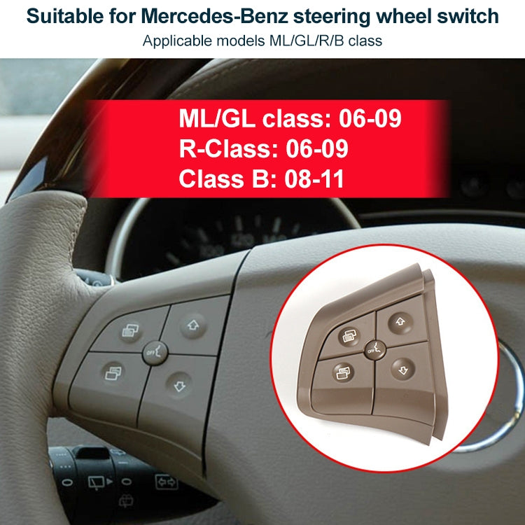 Car Left Side 5-button Steering Wheel Switch Buttons Panel 1648200010 for Mercedes-Benz W164, Left Driving (Coffee) - Car Switches by PMC TechLife | Online Shopping South Africa | PMC TechLife | Buy Now Pay Later Mobicred