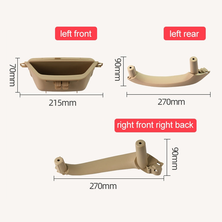 Car Rear Left Inside Doors Handle Pull Trim Cover 5141 7394 519-1 for BMW X3 X4, Left Driving (Beige) - Door Handles by PMC TechLife | Online Shopping South Africa | PMC TechLife | Buy Now Pay Later Mobicred