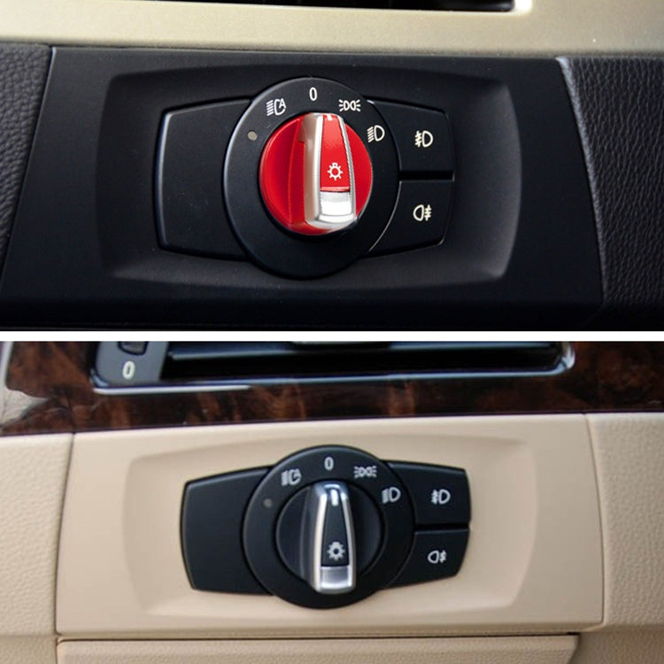 Car Headlight Switch Button Knob Cover Trim 6131 6932 796 for BMW X1 2009-2015, Left Driving(Red) - Car Switches by PMC Jewellery | Online Shopping South Africa | PMC Jewellery | Buy Now Pay Later Mobicred
