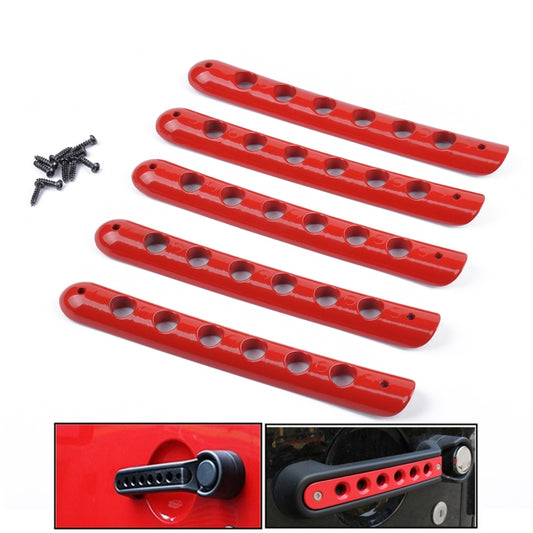 5 PCS Auto Handle Cover Door Aluminum Grab Handle Cover for Jeep Wrangler JK 4-Door 2007 -2017(Red) - Door Handles by PMC Jewellery | Online Shopping South Africa | PMC Jewellery | Buy Now Pay Later Mobicred