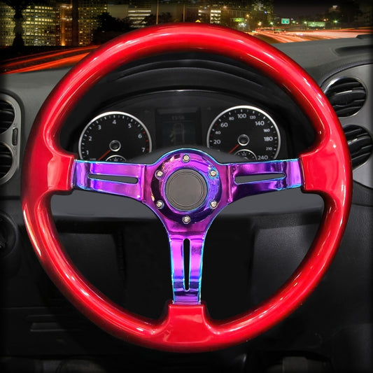 Car Colorful Modified Racing Sport Horn Button Steering Wheel, Diameter: 35cm(Red) - Steering Wheel Accessories by PMC Jewellery | Online Shopping South Africa | PMC Jewellery | Buy Now Pay Later Mobicred