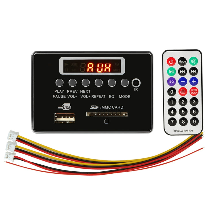 Car 12V Audio MP3 Player Decoder Board FM Radio SD Card USB AUX, with Bluetooth / Remote Control(Black) - Car MP3 & MP4 & MP5 by PMC Jewellery | Online Shopping South Africa | PMC Jewellery | Buy Now Pay Later Mobicred