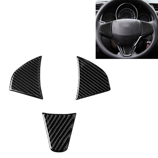 3 in 1 Car Carbon Fiber Steering Wheel Button Decorative Sticker for Honda Fit, Left and Right Drive Universal - Car Interior Mouldings by PMC Jewellery | Online Shopping South Africa | PMC Jewellery | Buy Now Pay Later Mobicred