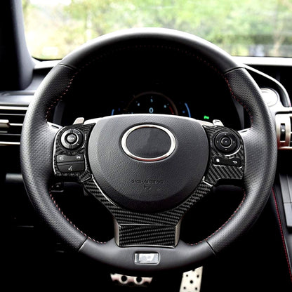 4 in 1 Car Carbon Fiber Steering Wheel Button Decorative Sticker for Lexus IS250 NX200 200t 300h, Left and Right Drive Universal - Car Interior Mouldings by PMC Jewellery | Online Shopping South Africa | PMC Jewellery | Buy Now Pay Later Mobicred