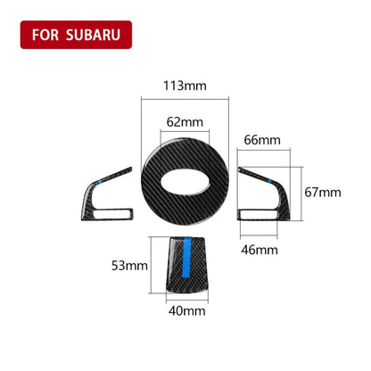 4 in 1 Car Carbon Fiber Blue Steering Wheel Button Decorative Sticker for Subaru Forester 2016-2018, Left and Right Drive Universal - Car Interior Mouldings by PMC Jewellery | Online Shopping South Africa | PMC Jewellery | Buy Now Pay Later Mobicred