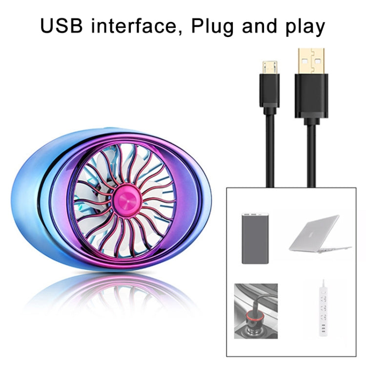 Car Vent Fan Multi-function USB Interface LED Lamp Portable Fan - Heating & Fans by PMC Jewellery | Online Shopping South Africa | PMC Jewellery | Buy Now Pay Later Mobicred