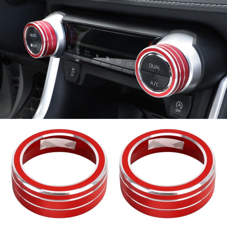 2 PCS Car Aluminum Alloy Air Conditioner Knob Case for Toyota RAV4 / Wildlander (Red) - Decoration Rings by PMC Jewellery | Online Shopping South Africa | PMC Jewellery | Buy Now Pay Later Mobicred