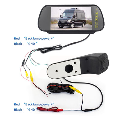 PZ475 Car Waterproof 170 Degree Brake Light View Camera + 7 inch Rearview Monitor for Volkswagen Crafter - Rear View Cameras by PMC Jewellery | Online Shopping South Africa | PMC Jewellery | Buy Now Pay Later Mobicred