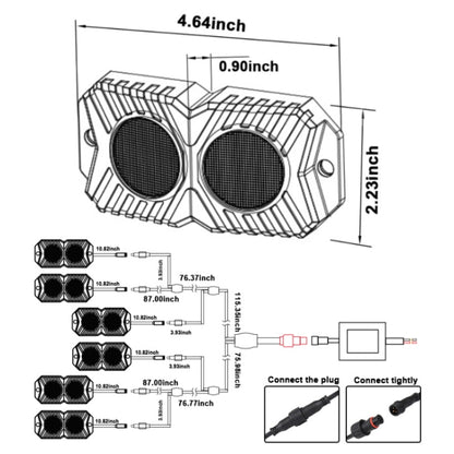 DC12-24V 18/27/36W 6 in 1 Dual-row RGB Mobile Phone Bluetooth APP Control Car Bottom Light / Chassis Light / Yacht Deck Light - Decorative Lights by PMC Jewellery | Online Shopping South Africa | PMC Jewellery | Buy Now Pay Later Mobicred