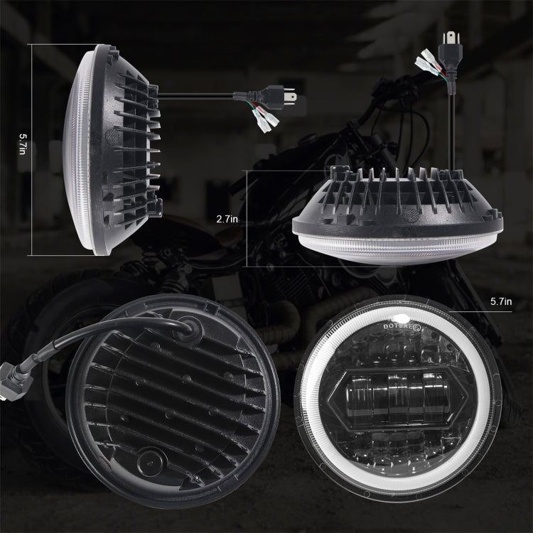 Motorcycle Crystal 5.75 inch LED Headlight Modification Accessories - Headlights by PMC TechLife | Online Shopping South Africa | PMC TechLife