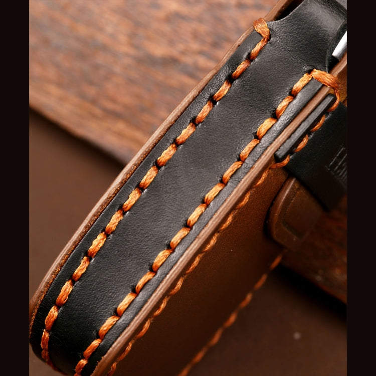 Hallmo Car Cowhide Leather Key Protective Cover Key Case for Audi A6L / A8L / A4 / A7 / A5 A Style(Blue) - Car Key Cases by PMC TechLife | Online Shopping South Africa | PMC TechLife