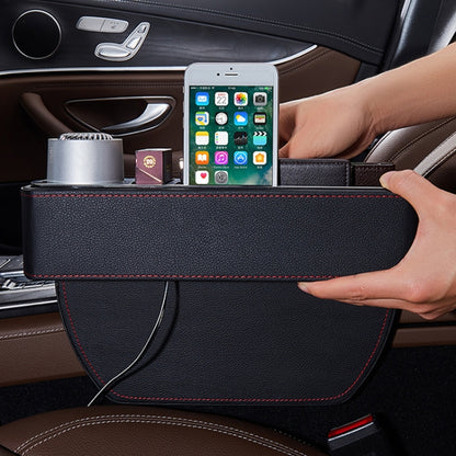 Car Multi-functional Wireless Fast Charge Console PU Leather Box Cup Holder Seat Gap Side Storage Box (Brown) - Stowing Tidying by PMC Jewellery | Online Shopping South Africa | PMC Jewellery | Buy Now Pay Later Mobicred