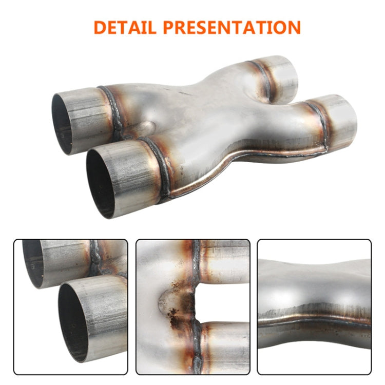 Dual 2.5 inch Car Universal 304 Stainless Steel X-type Exhaust Pipe - Exhaust Pipes by PMC TechLife | Online Shopping South Africa | PMC TechLife