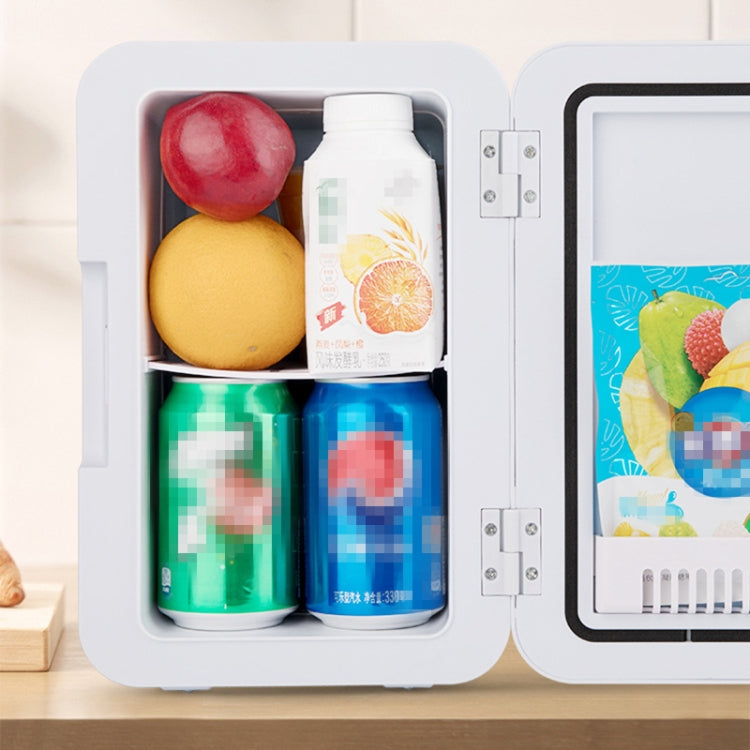 8L 37-48W Tempered Glass Panel Car / Home Mini Refrigerator US Plug(Gold) - Refrigerators by PMC TechLife | Online Shopping South Africa | PMC TechLife | Buy Now Pay Later Mobicred
