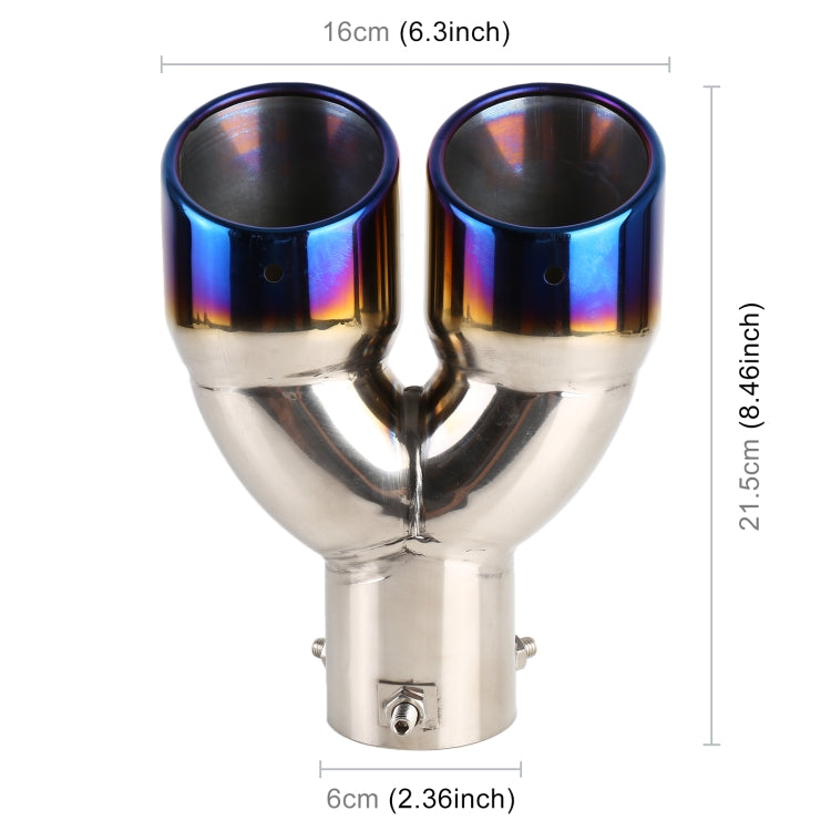 Universal Car Styling Stainless Steel Straight Exhaust Tail Muffler Tip Pipe, Inside Diameter: 6cm (Blue) - Exhaust Pipes by PMC TechLife | Online Shopping South Africa | PMC TechLife | Buy Now Pay Later Mobicred
