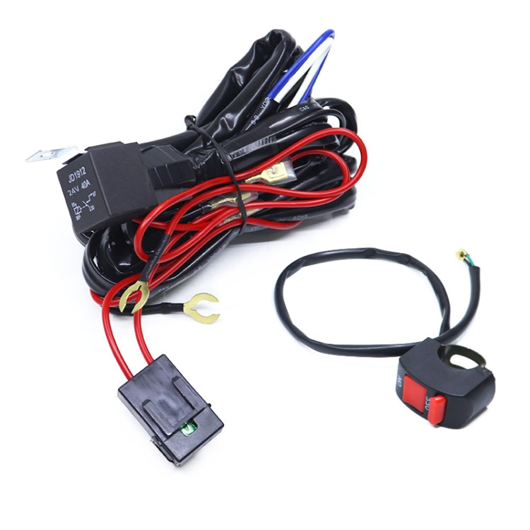 24V 2 in 1 Car / Motorcycle LED Spotlight Headlight Flashing Wiring Harness Cable - Wires by PMC TechLife | Online Shopping South Africa | PMC TechLife | Buy Now Pay Later Mobicred