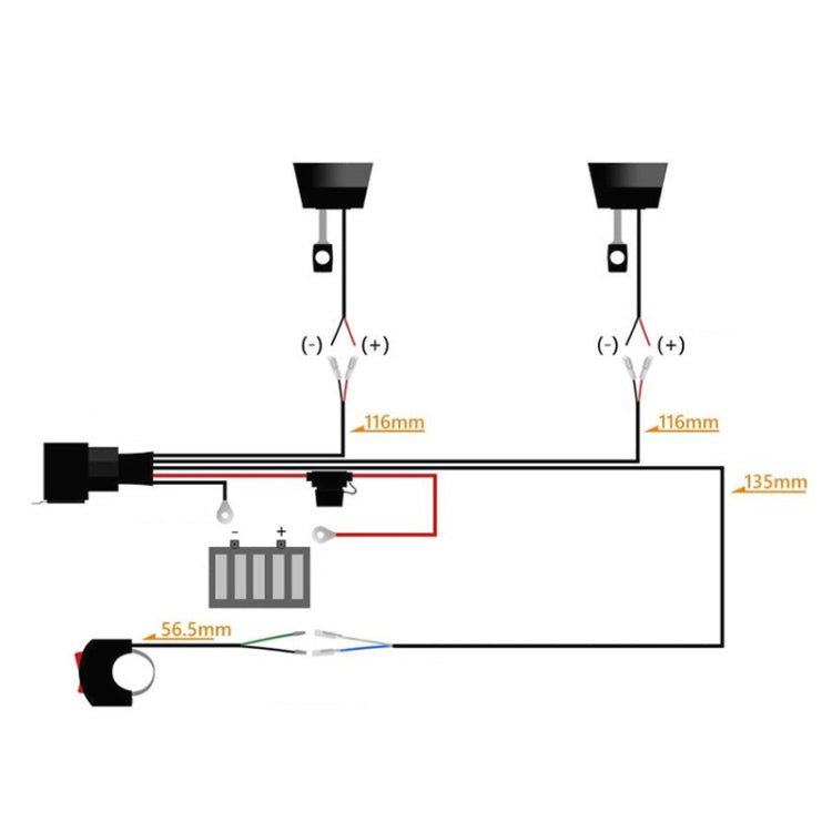 24V 2 in 1 Car / Motorcycle LED Spotlight Headlight Flashing Wiring Harness Cable - Wires by PMC TechLife | Online Shopping South Africa | PMC TechLife | Buy Now Pay Later Mobicred