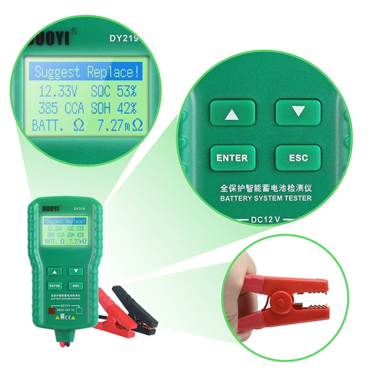 DUOYI DY219 Digital Battery Analyzer Car Fault Diagnostic Device Current and Voltage Detector - free shipping - PMC TechLife - Order now!