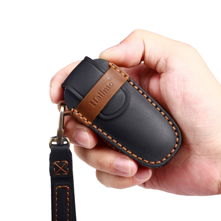 Hallmo Car Cowhide Leather Key Protective Cover Key Case for Hyundai 7-button(Blue) - free shipping - PMC TechLife - Order now!