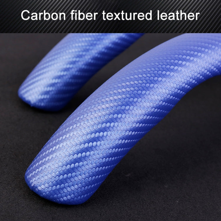 Car Universal Carbon Fiber Texture Leather Steering Wheel Cover (Blue) - Steering Wheel Accessories by PMC TechLife | Online Shopping South Africa | PMC TechLife | Buy Now Pay Later Mobicred