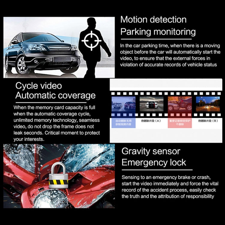 F22 3.16 inch 1080P HD Night Vision Driving Recorder, Standard Version - free shipping - PMC TechLife - Order now!