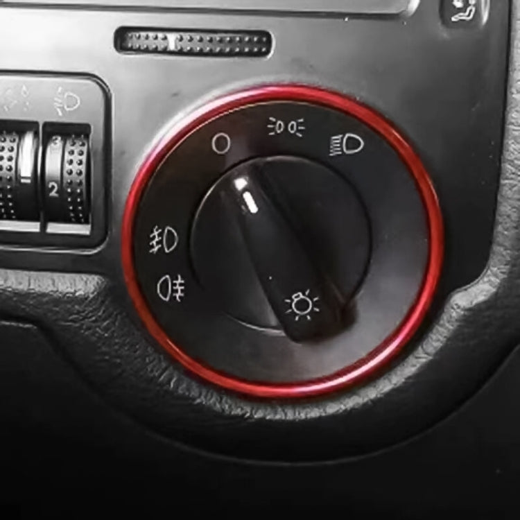 Car Headlight Switch Decorative Ring for Volkswagen Golf (Red) - Decoration Rings by PMC TechLife | Online Shopping South Africa | PMC TechLife | Buy Now Pay Later Mobicred