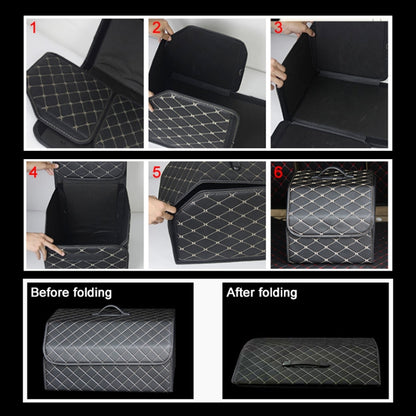 Car Trunk Foldable Storage Box, Rhombic Grid Middle Size: 40 x 32 x 30cm (Coffee) - Stowing Tidying by PMC Jewellery | Online Shopping South Africa | PMC Jewellery | Buy Now Pay Later Mobicred