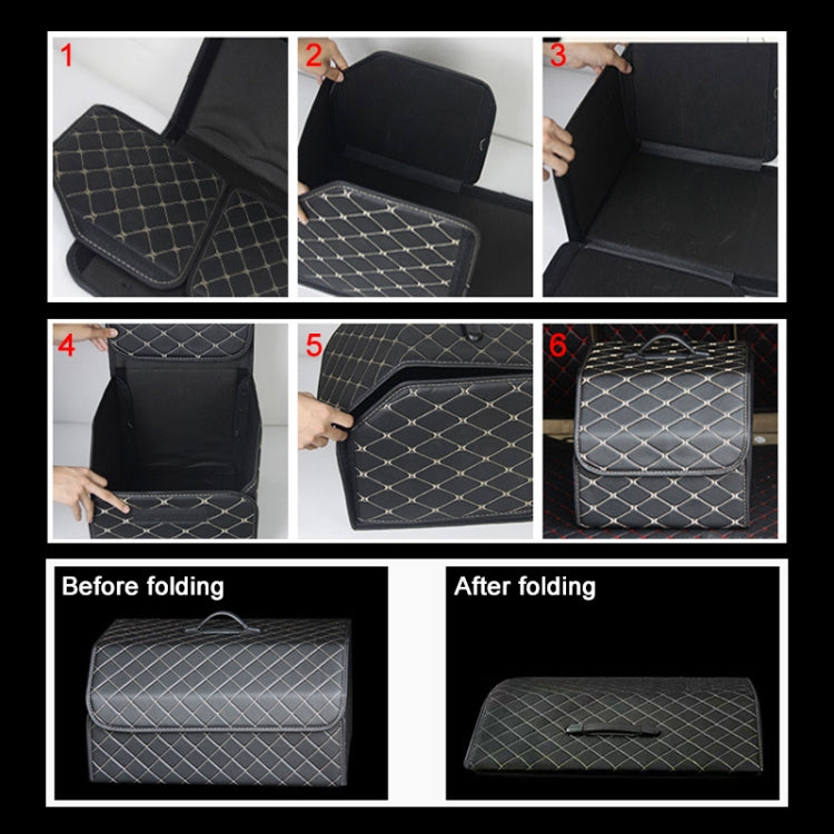 Car Trunk Foldable Storage Box, Rhombic Grid Large Size: 54 x 32 x 30cm (Beige) - Stowing Tidying by PMC TechLife | Online Shopping South Africa | PMC TechLife | Buy Now Pay Later Mobicred