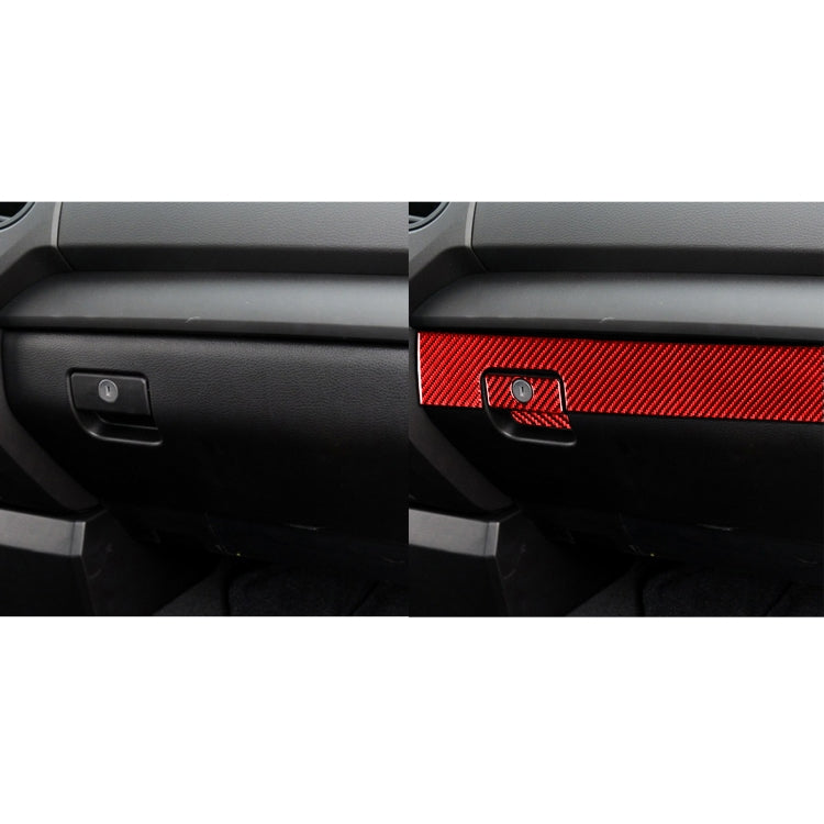 3 PCS / Set Carbon Fiber Car Co-pilot Glove Box Decorative Sticker for Toyota Tundra 2014-2018,Left Drive (Red) - Car Interior Mouldings by PMC Jewellery | Online Shopping South Africa | PMC Jewellery | Buy Now Pay Later Mobicred