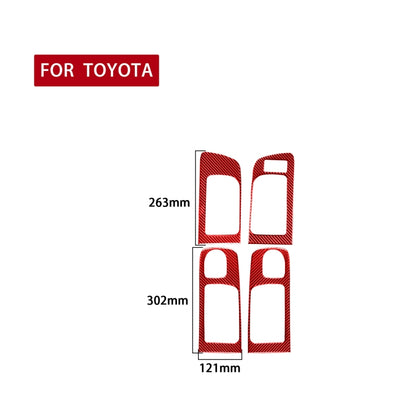 4 PCS / Set Carbon Fiber Car Door Inner Handle Decorative Sticker for Toyota Tundra 2014-2018,Right Drive (Red) - Car Interior Mouldings by PMC Jewellery | Online Shopping South Africa | PMC Jewellery | Buy Now Pay Later Mobicred