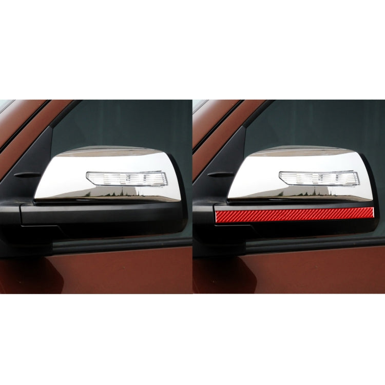 2 PCS / Set Carbon Fiber Car Rearview Mirror Anti Chafing Strip Decorative Sticker for Toyota Tundra 2014-2018,Left and Right Drive Universal(Red) - Convex Mirror & Accessories by PMC Jewellery | Online Shopping South Africa | PMC Jewellery | Buy Now Pay Later Mobicred