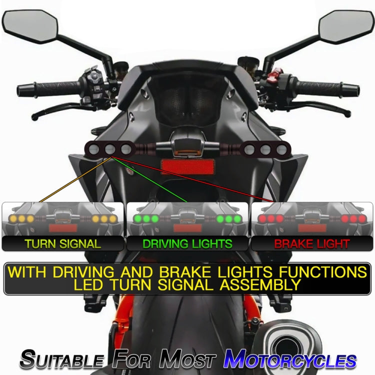 2 PCS KC050 Motorcycle LED Turn Signal Running Brake Light - Turn Signal by PMC Jewellery | Online Shopping South Africa | PMC Jewellery | Buy Now Pay Later Mobicred