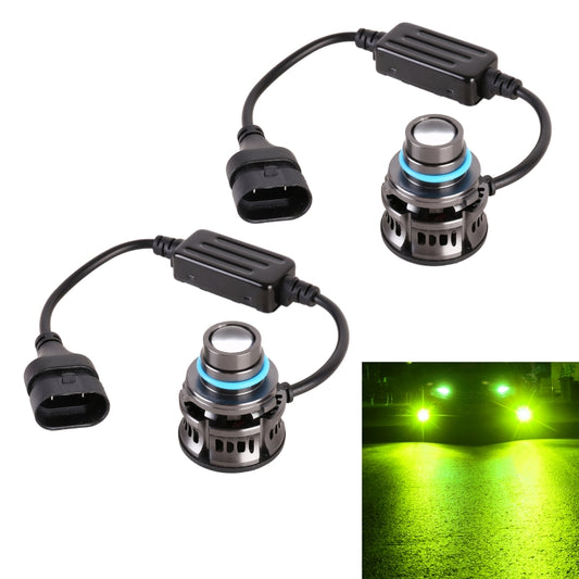 1 Pair 9005 27W / DC12V Car Aluminum Alloy LED Headlight (Lime Green) - LED Headlamps by PMC Jewellery | Online Shopping South Africa | PMC Jewellery | Buy Now Pay Later Mobicred