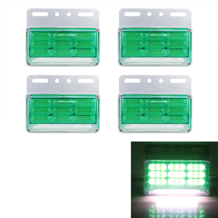 4 PCS ZS-9001 DC24V 9D Waterproof Car / Truck Side Marker Indicator Lights Bulb Lamp (Green Light) - Clearance Lights by PMC Jewellery | Online Shopping South Africa | PMC Jewellery | Buy Now Pay Later Mobicred