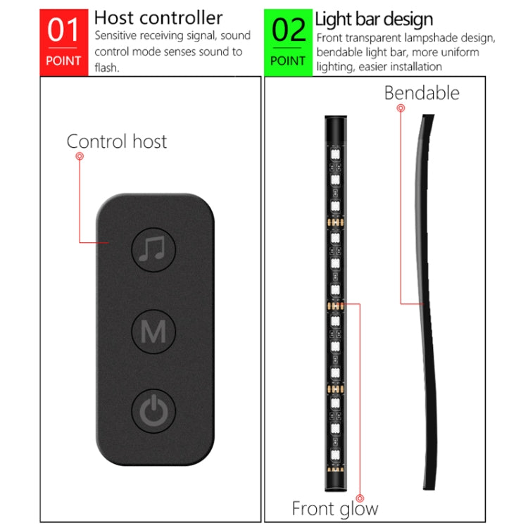 Y12 USB Car Colorful RGB Foot LED Atmosphere Light - Atmosphere lights by PMC Jewellery | Online Shopping South Africa | PMC Jewellery | Buy Now Pay Later Mobicred