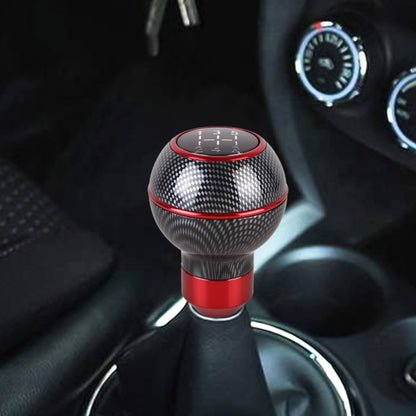 Universal Car Carbon Fiber Texture Metal Gear Shift Knob (Red) - Shift Knob by PMC Jewellery | Online Shopping South Africa | PMC Jewellery | Buy Now Pay Later Mobicred