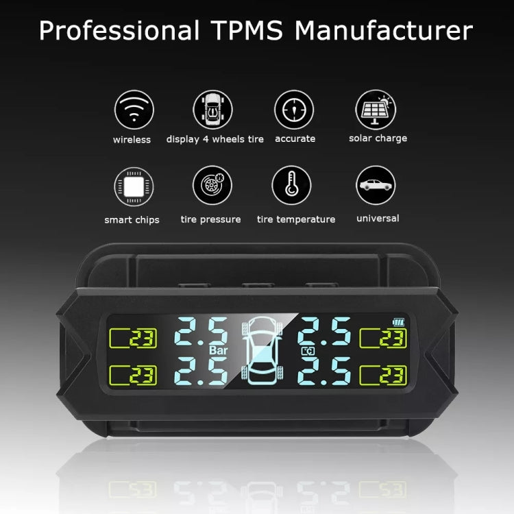 Car High Precision Solar Charging Tire Pressure Monitoring System TPMS, Built-in Beep Sensor - free shipping - PMC TechLife - Order now!