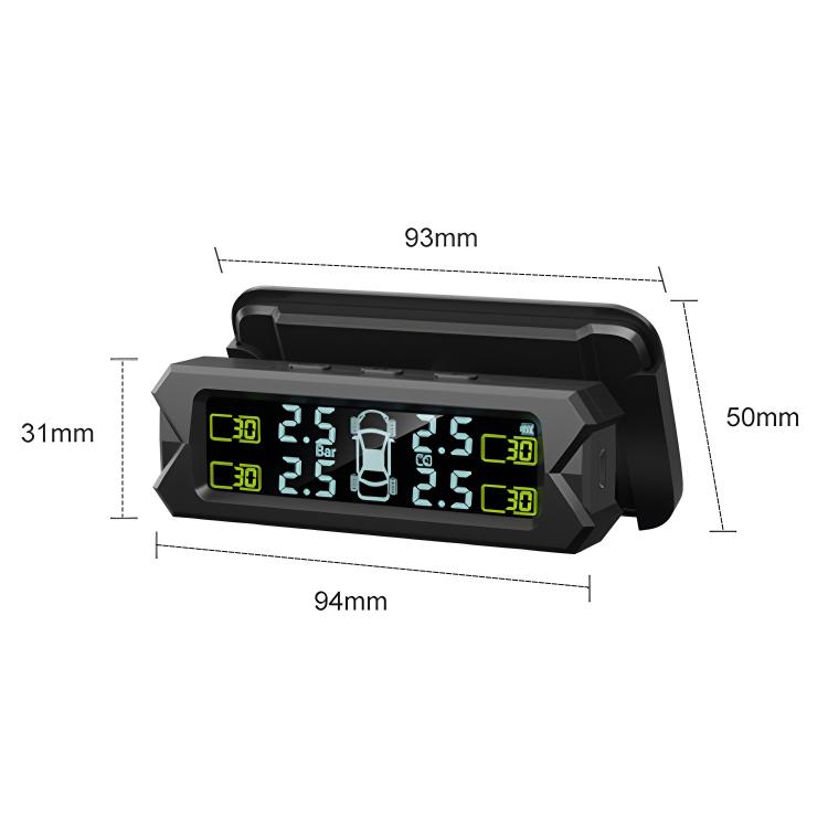 Car High Precision Solar Charging Tire Pressure Monitoring System TPMS, Built-in Voice Sensor - free shipping - PMC TechLife - Order now!