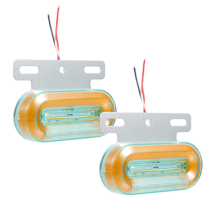 2 PCS 12V 12LED Car Oval Side Lamp(Yellow Light) - Warning Lights by PMC Jewellery | Online Shopping South Africa | PMC Jewellery | Buy Now Pay Later Mobicred