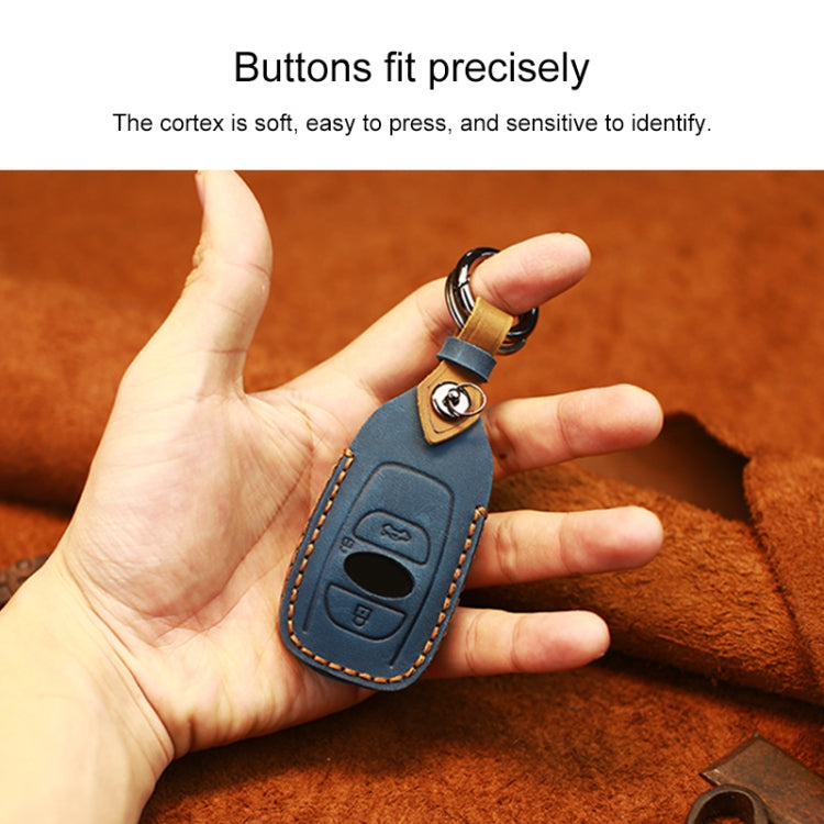 For Subaru Car Cowhide Leather Key Protective Cover Key Case (Blue) - Car Key Cases by PMC Jewellery | Online Shopping South Africa | PMC Jewellery | Buy Now Pay Later Mobicred