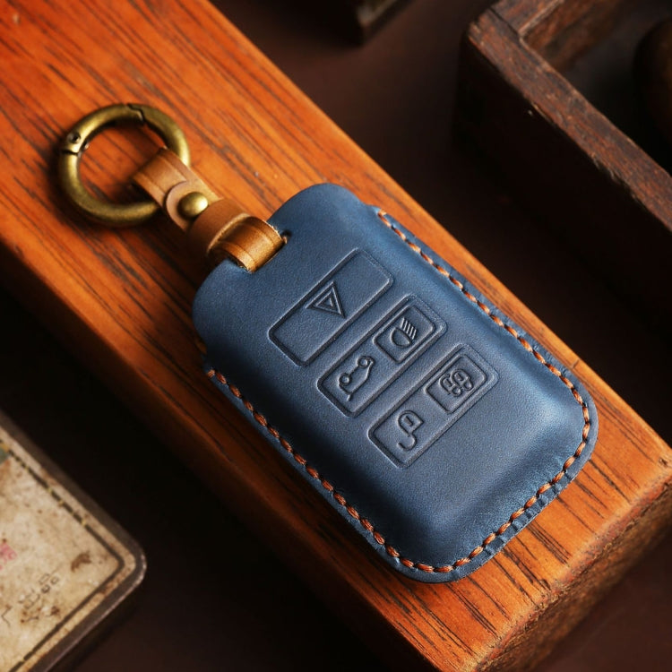 For Land Rover Car Cowhide Leather Key Protective Cover Key Case (Brown) - Car Key Cases by PMC TechLife | Online Shopping South Africa | PMC TechLife | Buy Now Pay Later Mobicred