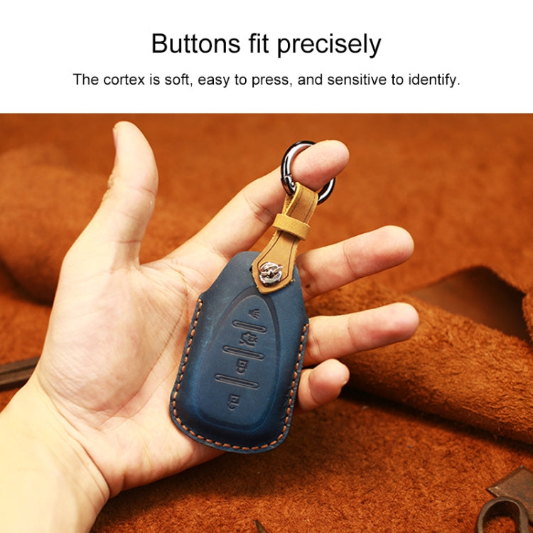 For Chevrolet Car Cowhide Leather Key Protective Cover Key Case, Four Keys Version (Brown) - Car Key Cases by PMC Jewellery | Online Shopping South Africa | PMC Jewellery | Buy Now Pay Later Mobicred