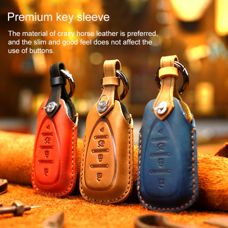 For Chevrolet Car Cowhide Leather Key Protective Cover Key Case, Five Keys Version (Red) - Car Key Cases by PMC Jewellery | Online Shopping South Africa | PMC Jewellery | Buy Now Pay Later Mobicred