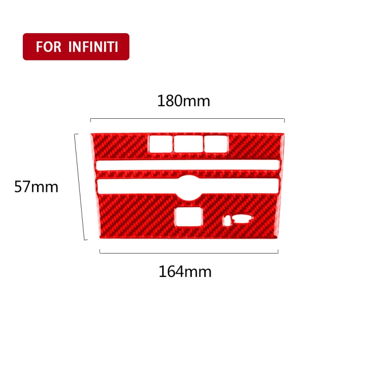 Car Carbon Fiber B Style CD Console Panel Decorative Sticker for Infiniti Q50 2014-2020, Right Drive(Red) - Car Interior Mouldings by PMC Jewellery | Online Shopping South Africa | PMC Jewellery | Buy Now Pay Later Mobicred